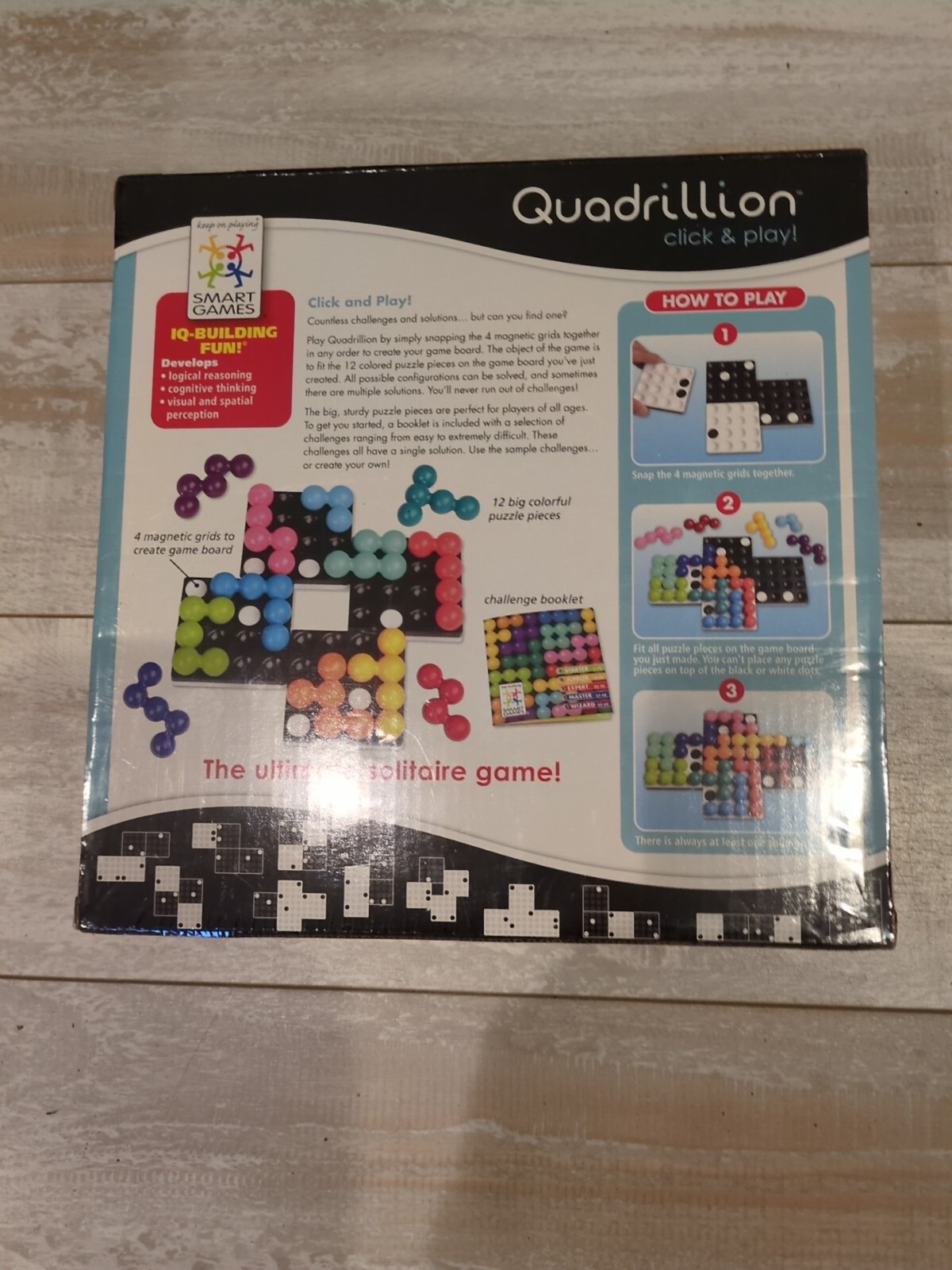 Quadrillion Magnetic Marble Puzzle Game Complete ~Solitaire Smart Games 20E