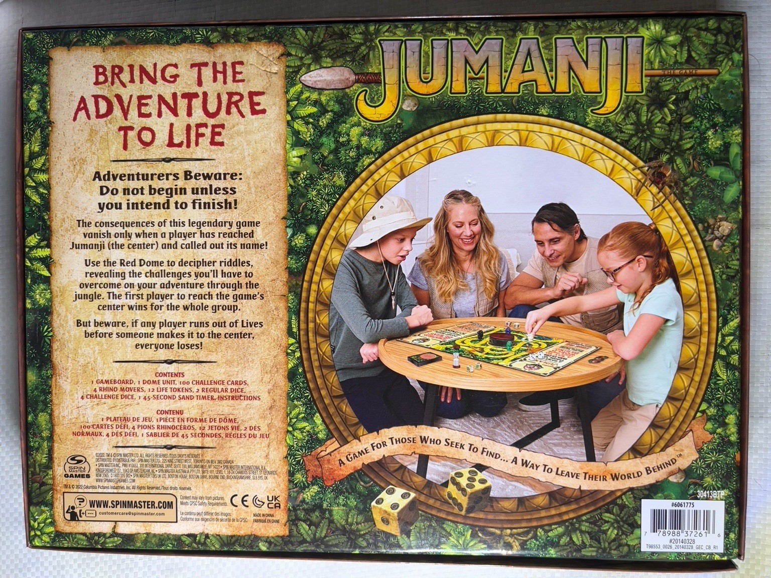 Jumanji Board Game Complete 2024 Spin Master Family Adventure Game