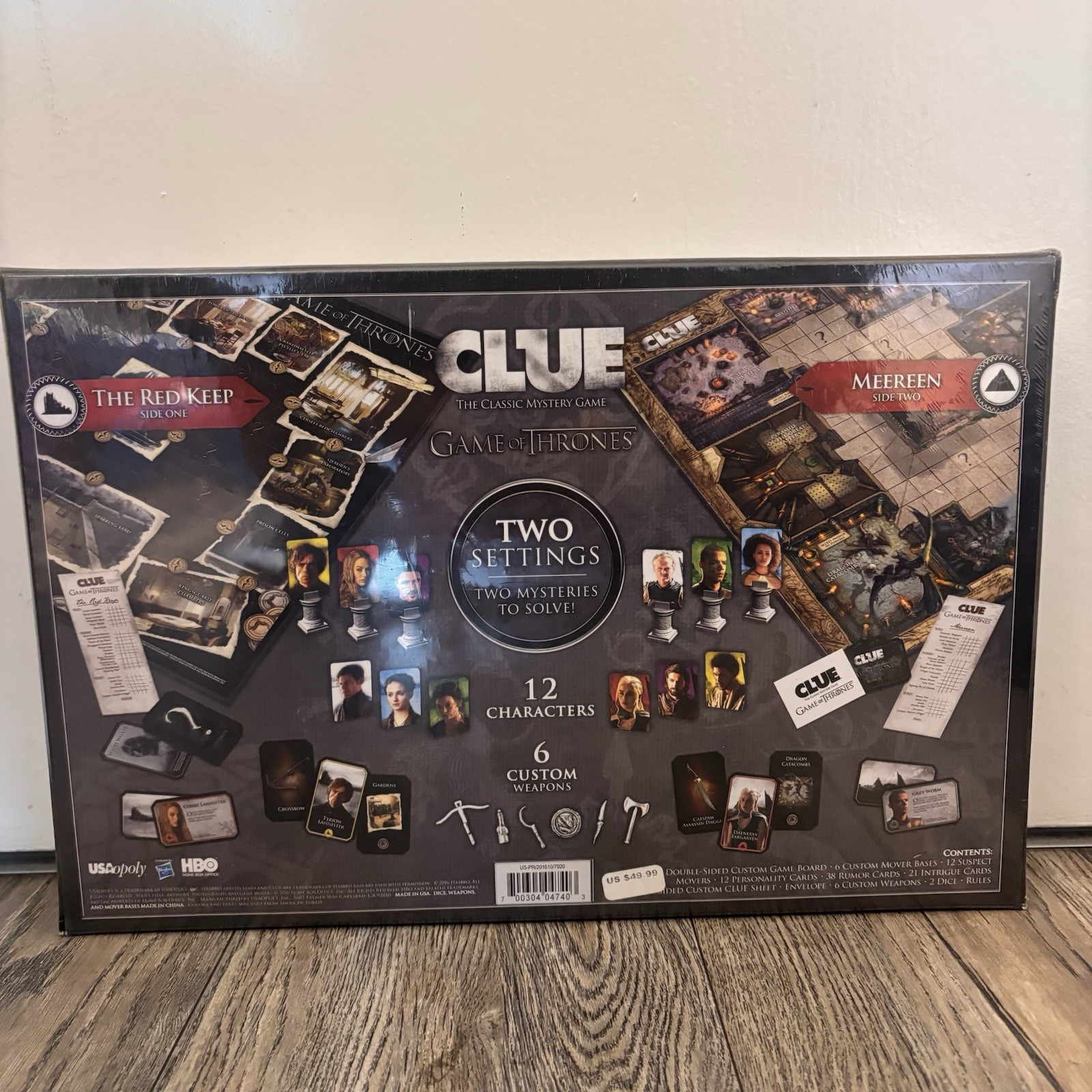 Clue Mystery Game: Game of Thrones Edition (2016) USAopoly 2 Settings Brand New