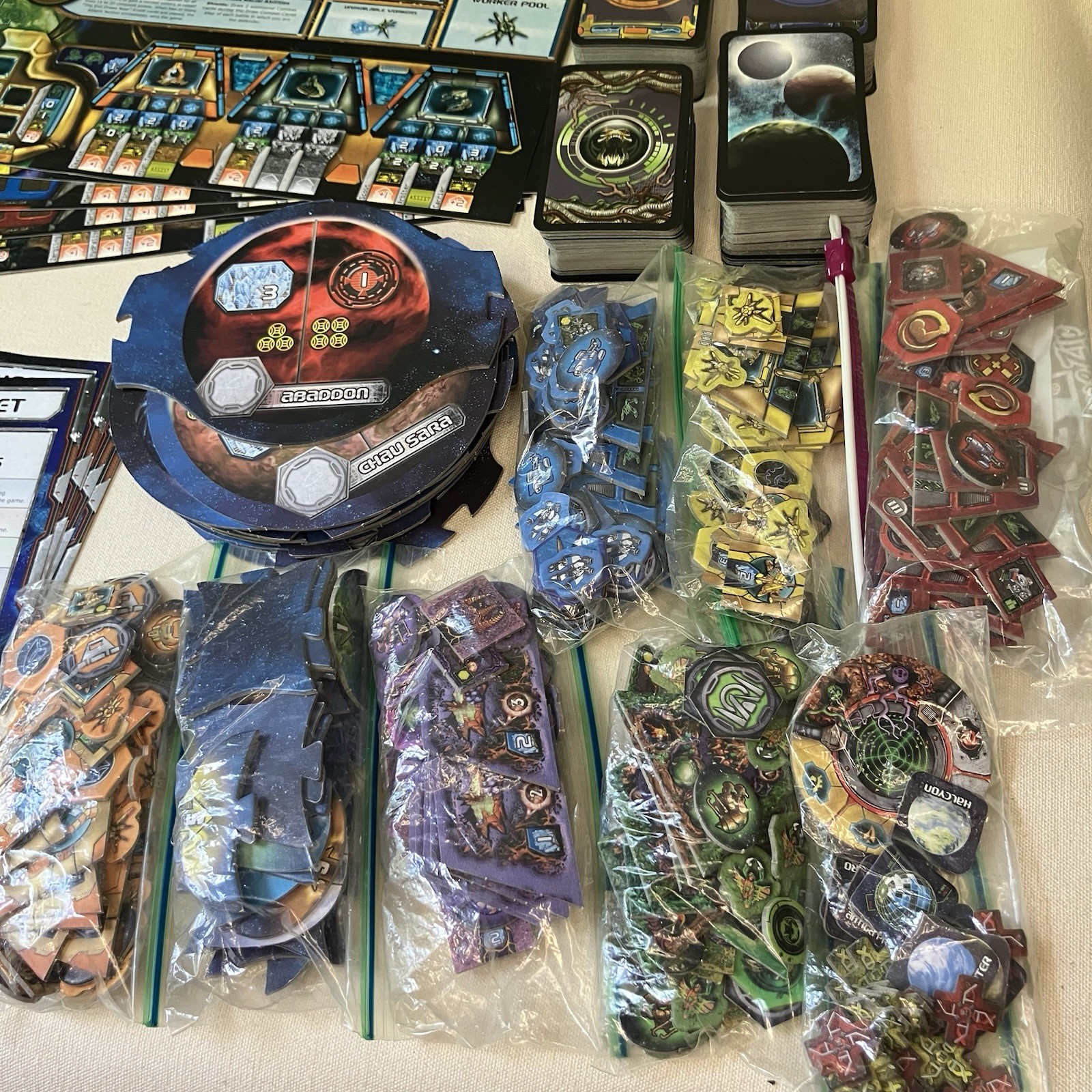 Fantasy Flight Games Starcraft The Board Game Lot Of Parts Only, No Figures