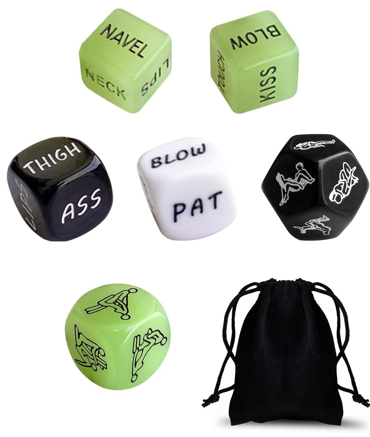6 PCS Sex Gaming Dice for Couples Naughty Dice with Sex Positions Sex Play Di…