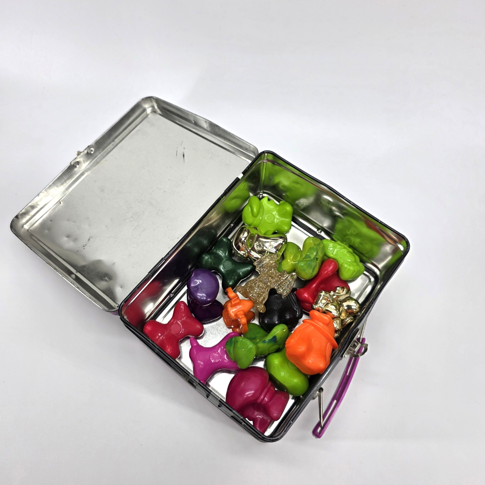 Vintage 2000 Mcdonald’s Gogos Crazy Bones Lot Gold Glitter Halloween Lunch Tin