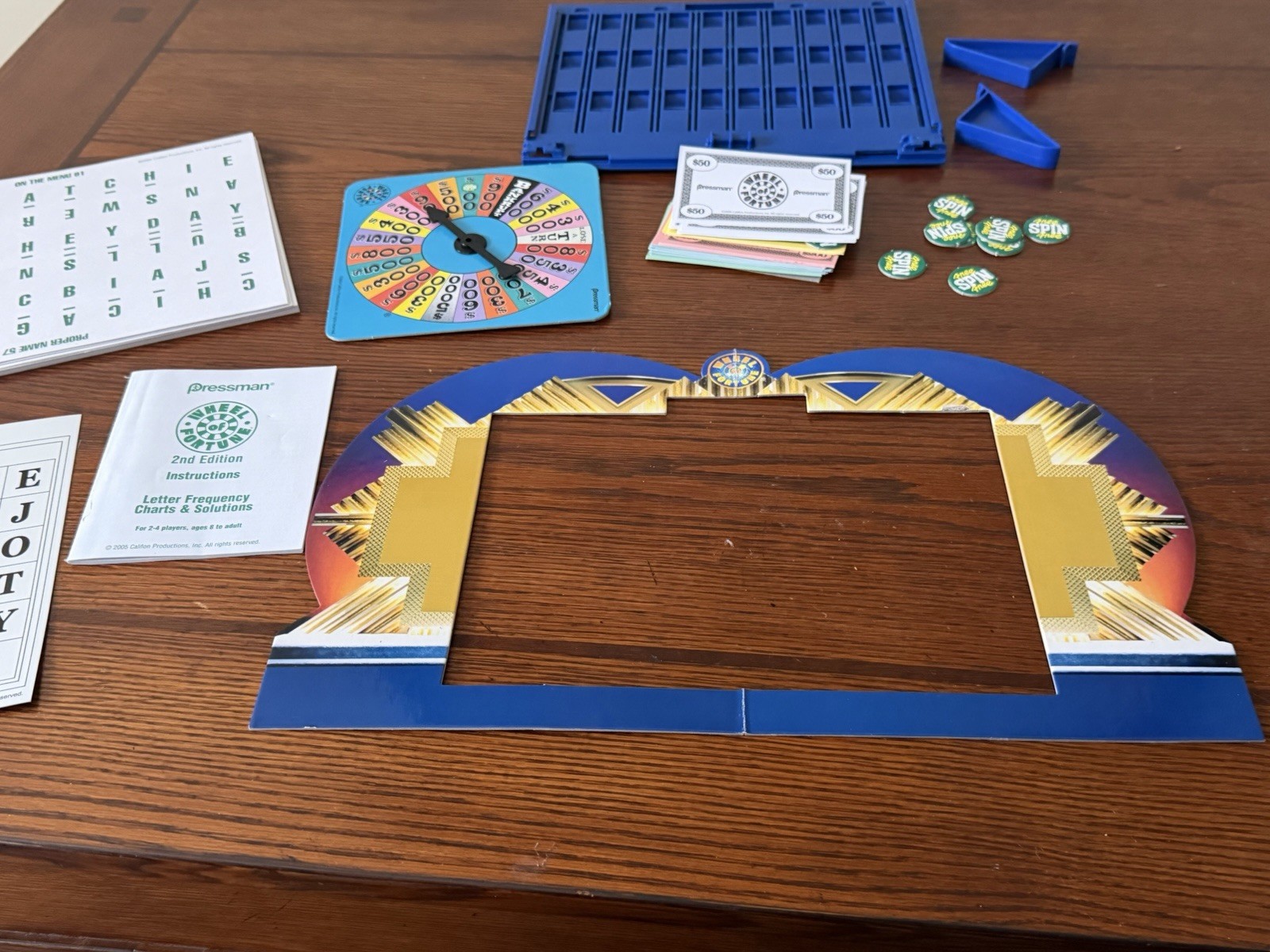 WHEEL OF FORTUNE Board Game by Pressman 2nd Edition All Puzzles Pieces COMPLETE
