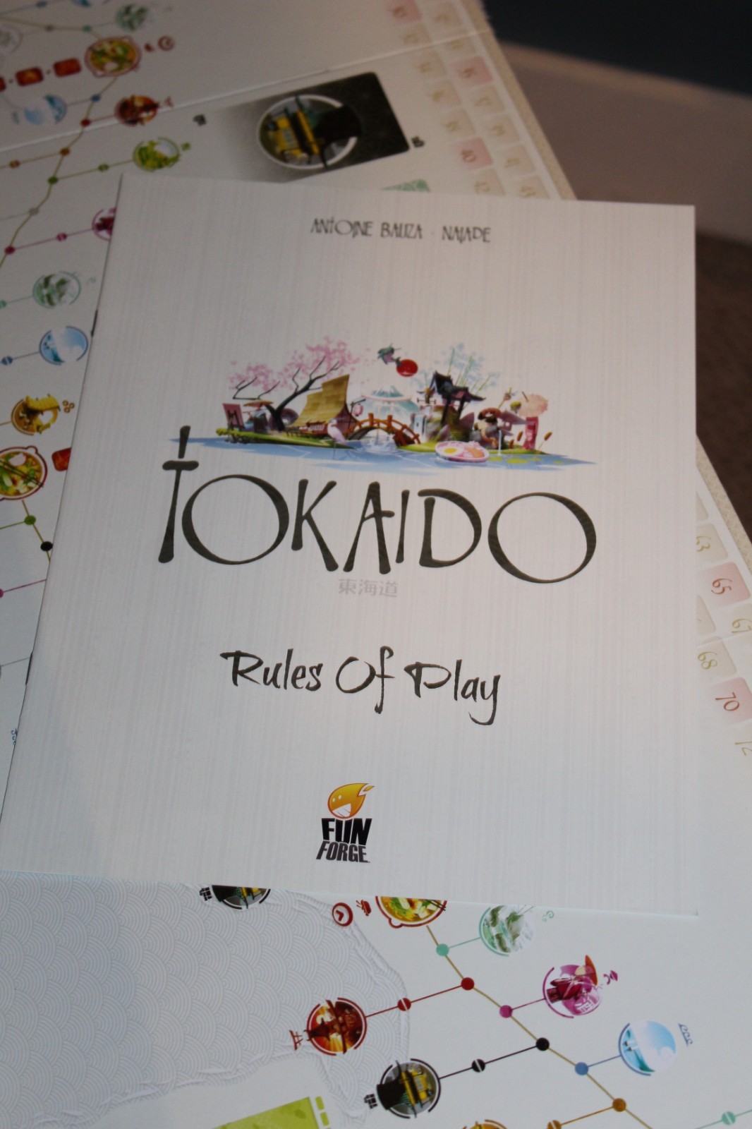UNUSED Tokaido Board Game & Crossroads Expansion Fun Forge 2014 Antoine Bauza