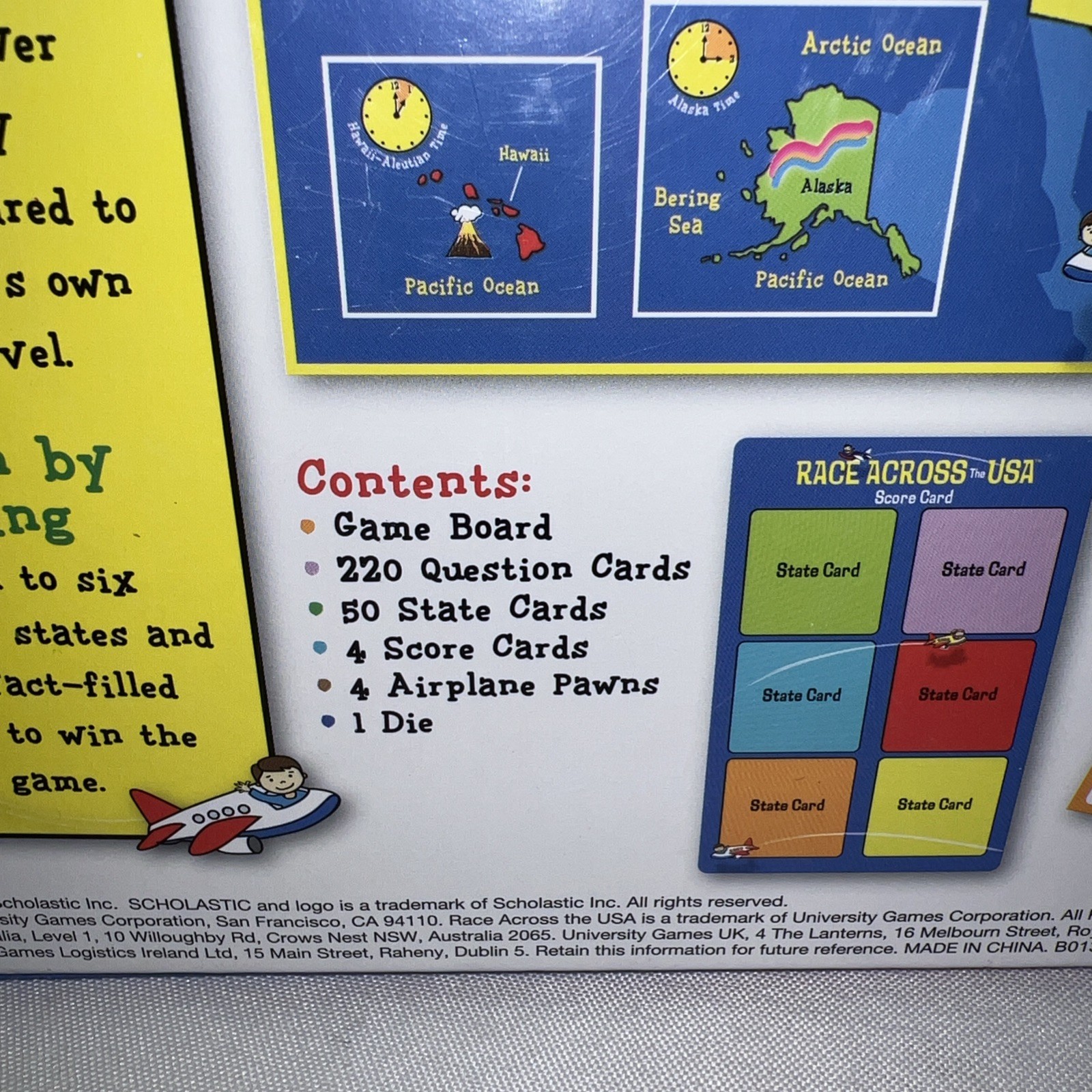 Scholastic Race Across The USA Game Ages 8 And Up