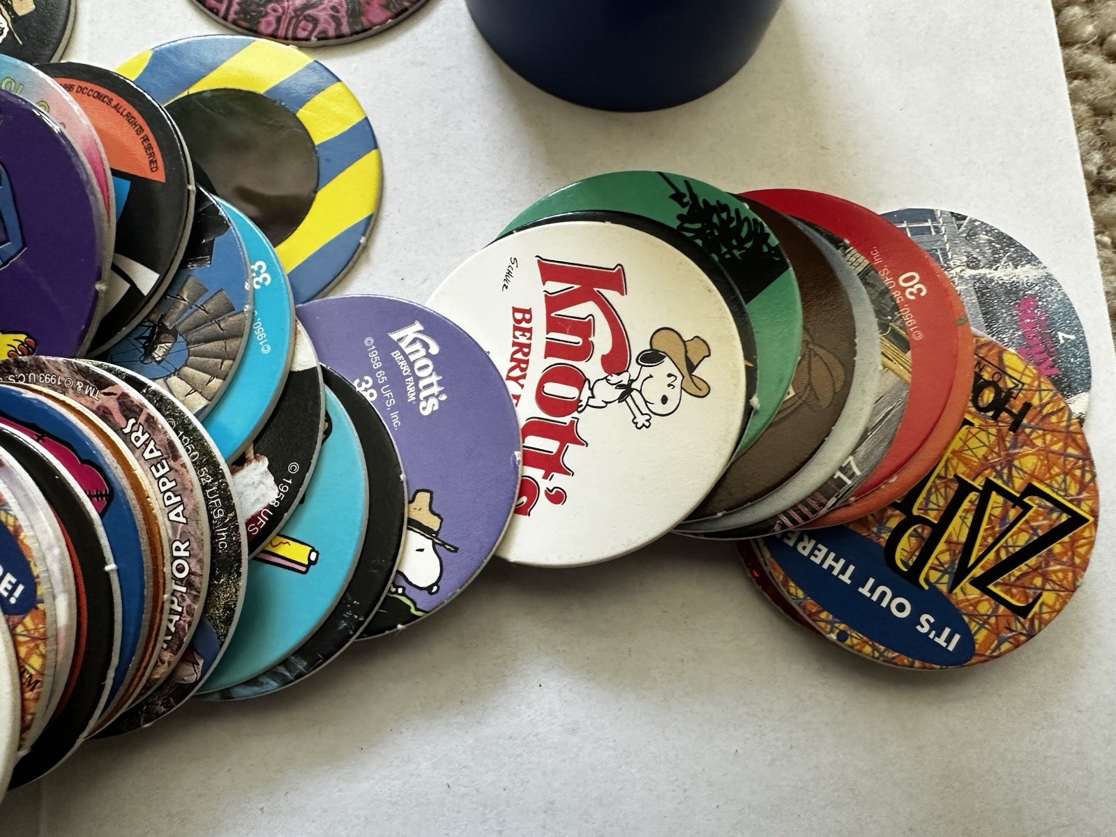 Vintage POG Pogs and Slammers HUGE LOT Plastic Slammers with Various POG Caps