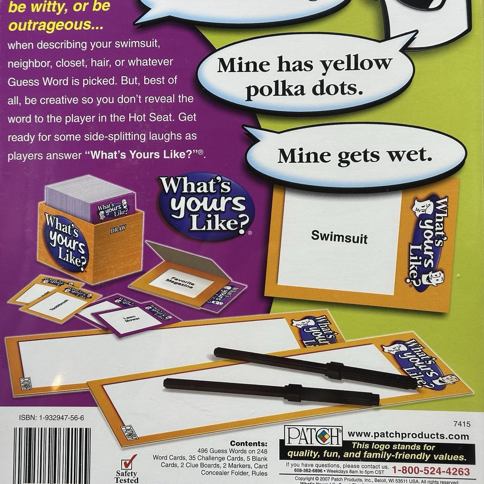 What’s Yours Like? PATCH 2007 Fun Laughs Family Party Game Ages 10+ Sealed NEW!