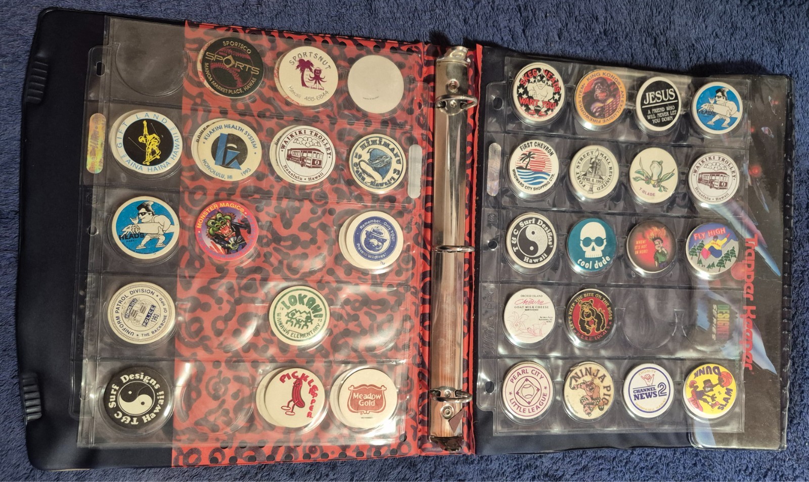 POGS LOT 229 TOTAL IN POCKET PAGES + TRAPPER KEEPER BINDER JOTS SNAPS CAPS