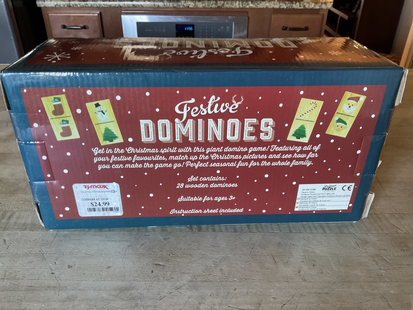 New Sealed Festive Holiday Christmas Dominoes Game From Professor Puzzle Age 3+