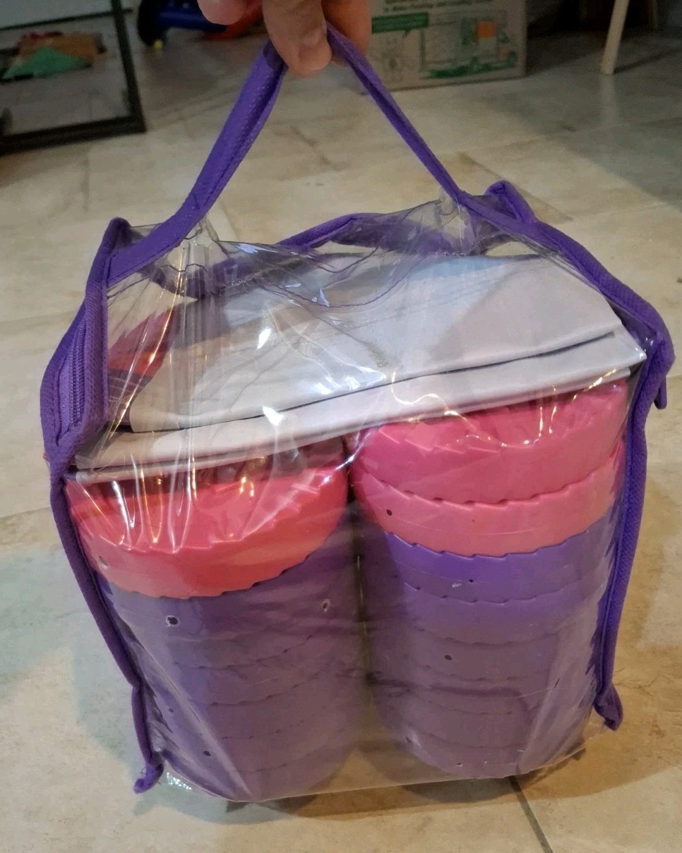 Imperial Floor/Yard Large Jumbo 4.5″ Checkers Complete Set Pink & Purple 37×37″