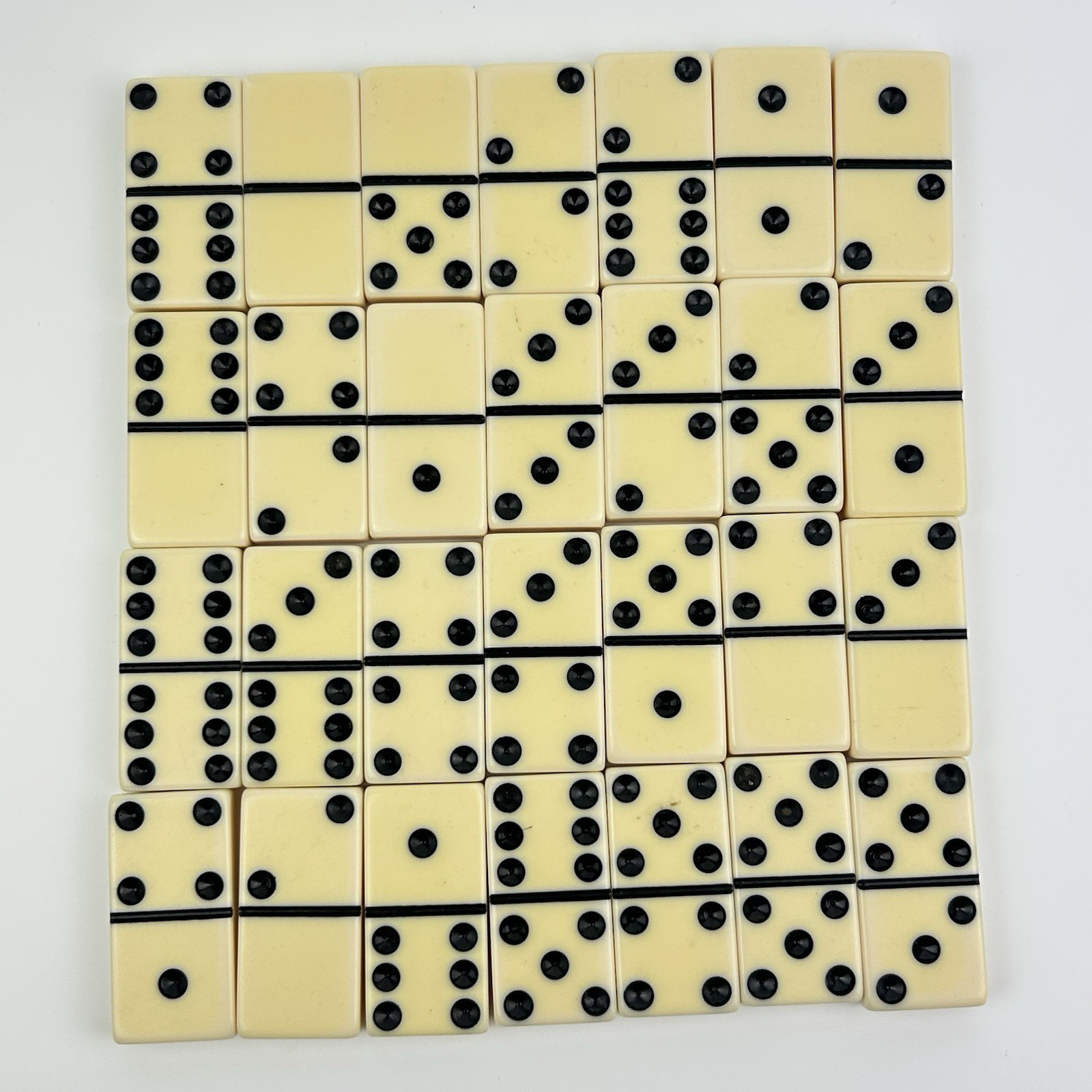 Vintage Puremco Marblelike Dominoes #1432 Black Jumbo Extra Thick Set 32