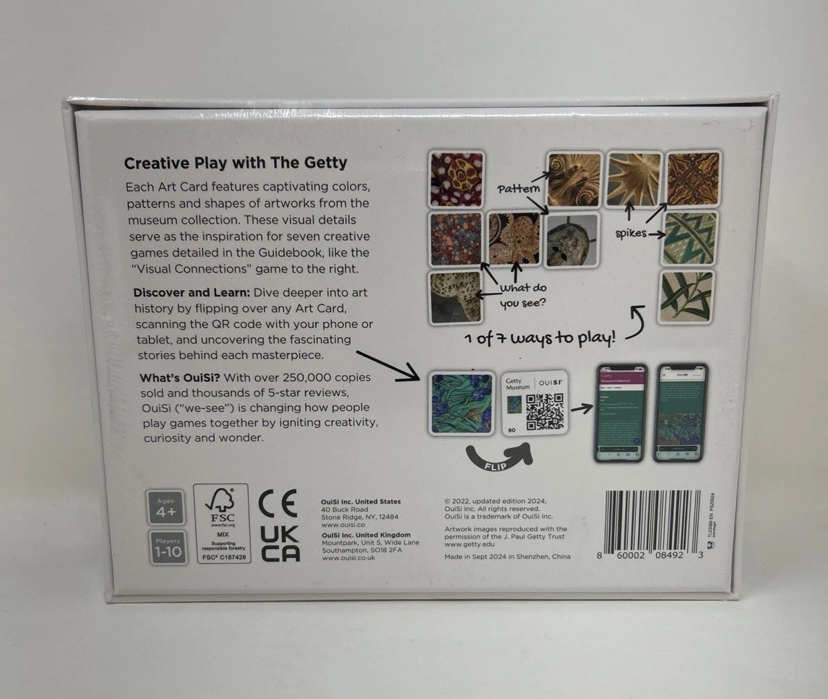 OuiSi Getty Museum Art Card Game Ignite Creativity. New Sealed COMPLETE.
