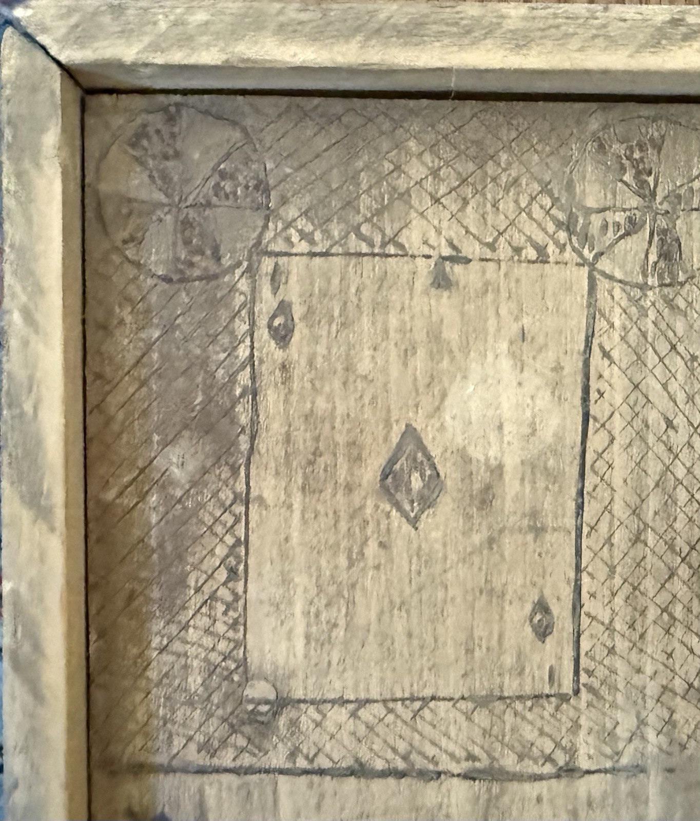 Vintage Handmade Pyrography Game board Dated 1914 – American folk art