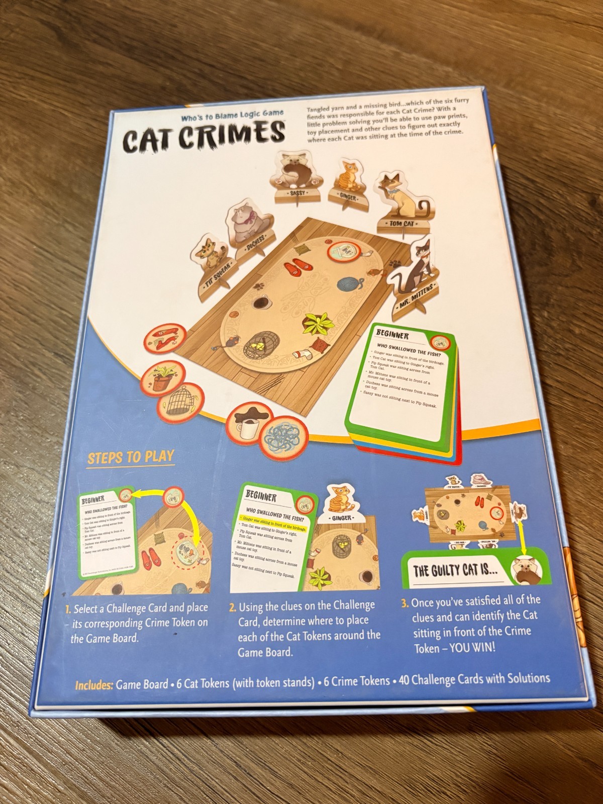 Cat Crimes Who’s to Blame Logic Game Thinkfun Problem Solving Challenges Mystery