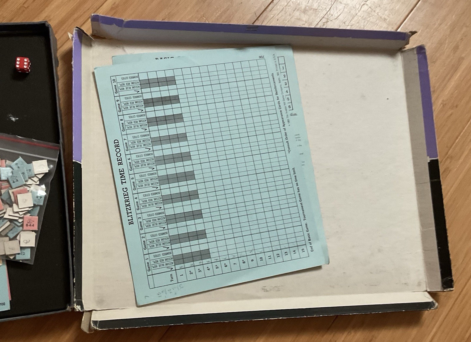 Lot 4 VTG Avalon Hill Games: Blitzkreig, Battle of Bulge, Tactics II, War at Sea