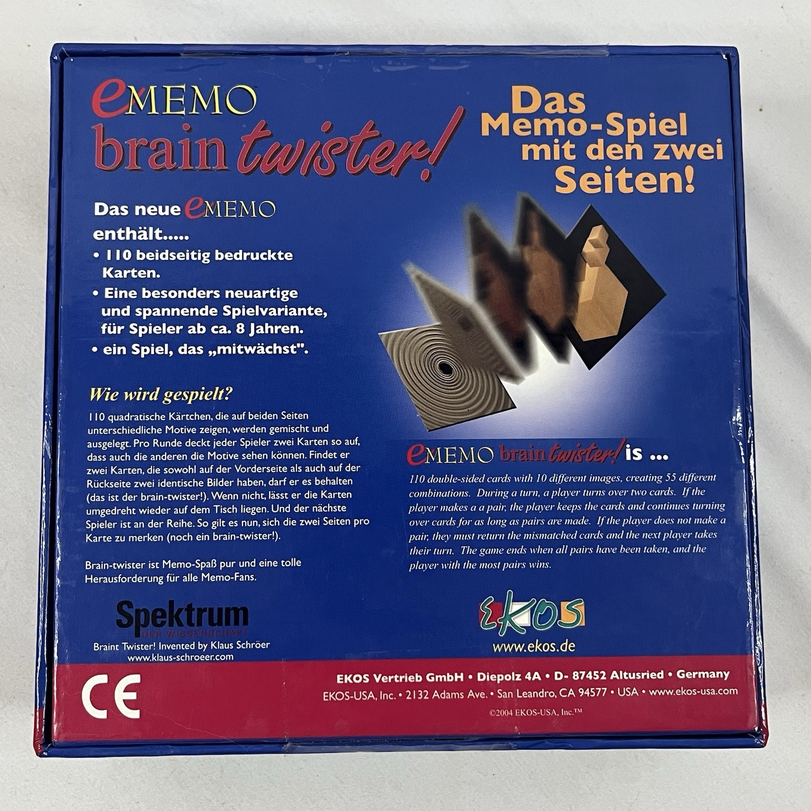 Ekos eMEMO Brain Twister Double-Sided Photographic Tile Matching Game 2004