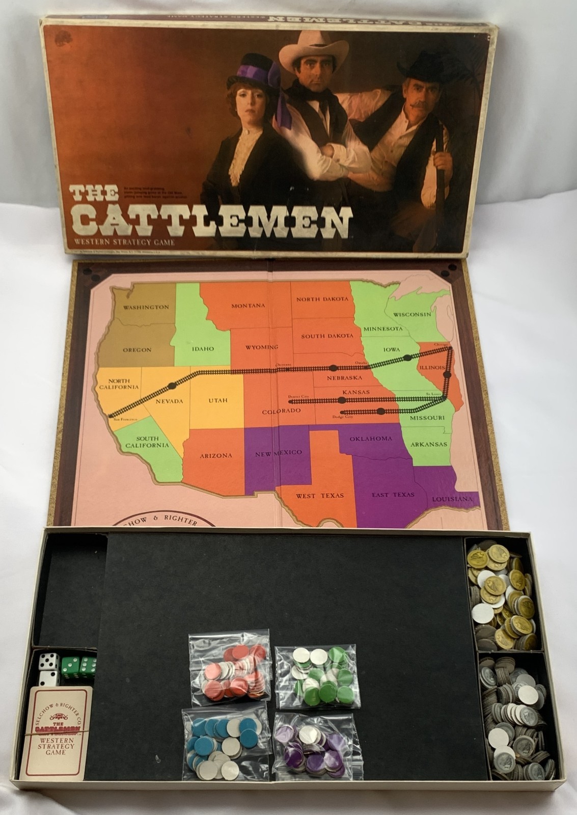 1977 The Cattlemen Game by Selchow and Righter Complete in Very Good Condition