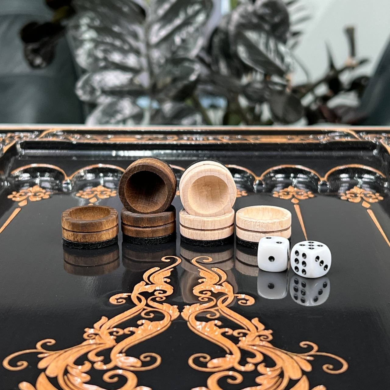 IN STOCK Luxury Maple Wood Backgammon Set Handmade Lion Design Custom Gift Men