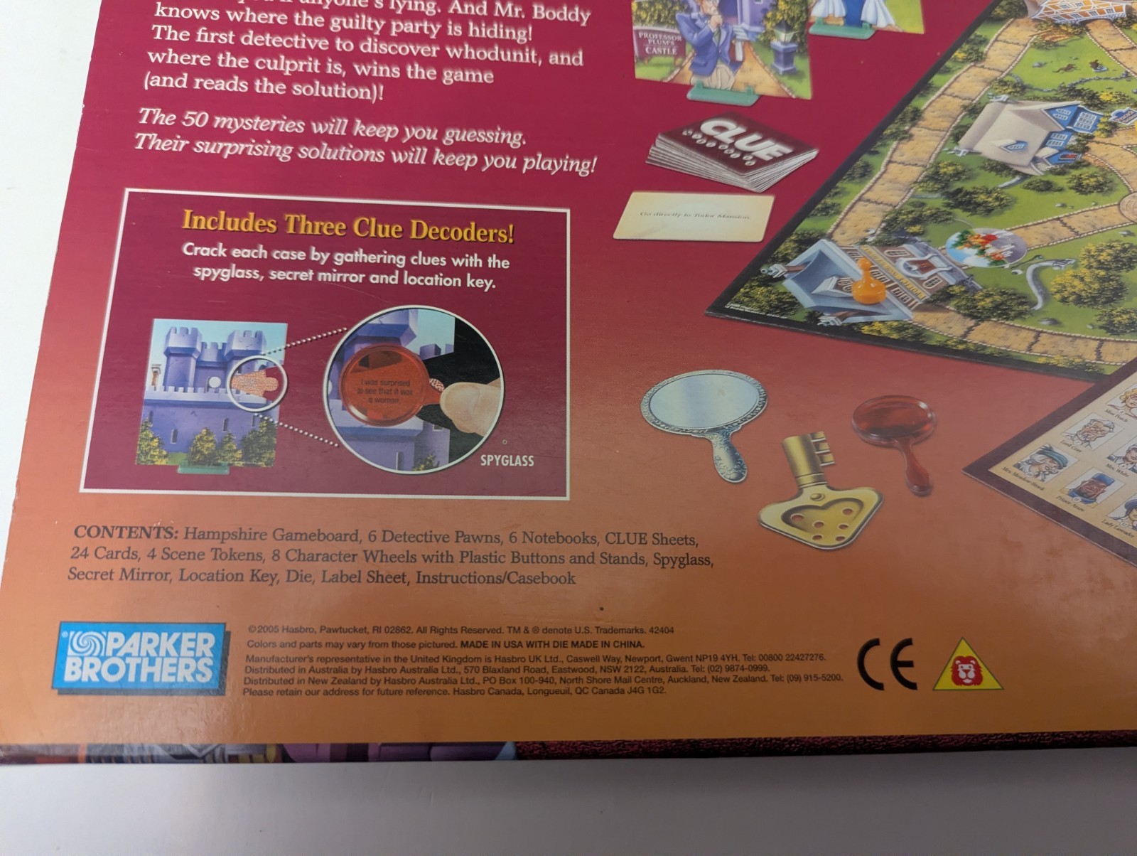 2005 Clue Mysteries Decoding Detective 50 Cases Board Game Parker Brothers