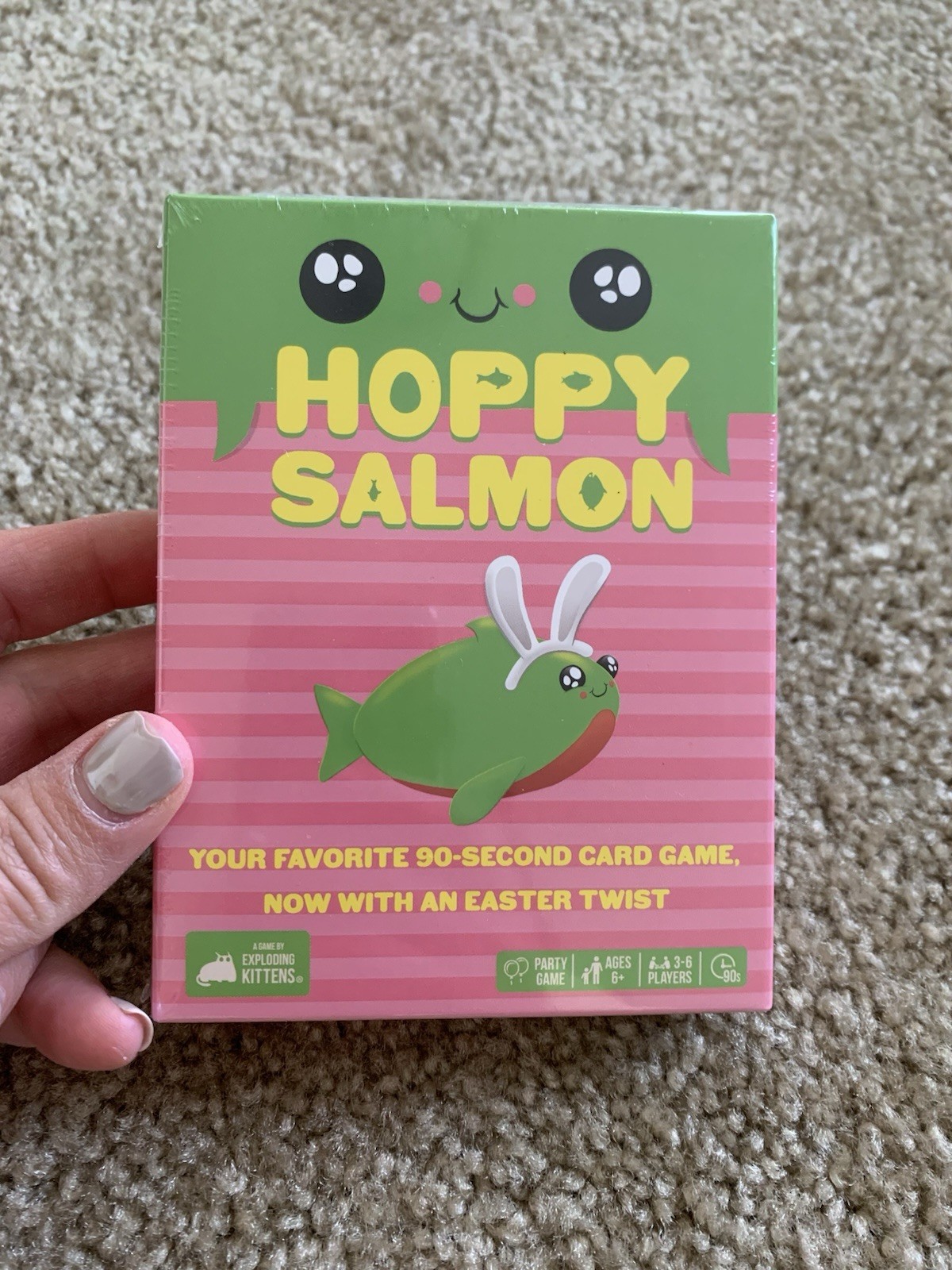 Hoppy Salmon Party Game Exploding Kittens Easter Edition New Sealed