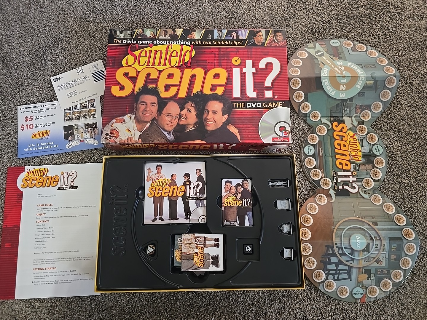 Seinfeld Scene It DVD Board Game Mattel Complete Trivia Free Ship Add’l
