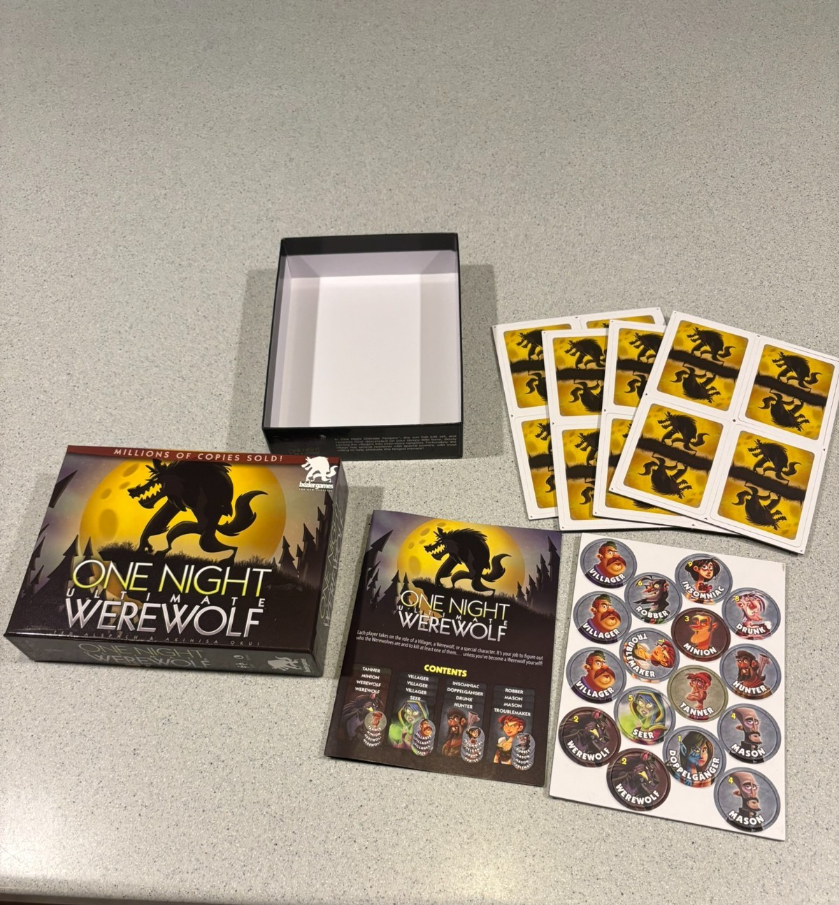 One Night Ultimate Werewolf Game – Bezier Games *Open Box – Never Used*