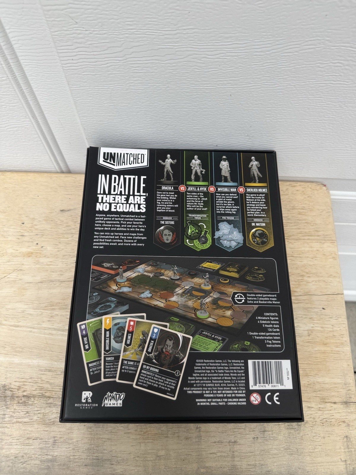 Unmatched – Cobble And Fog – 100% Complete – Board Game – Open Box -Unused Card