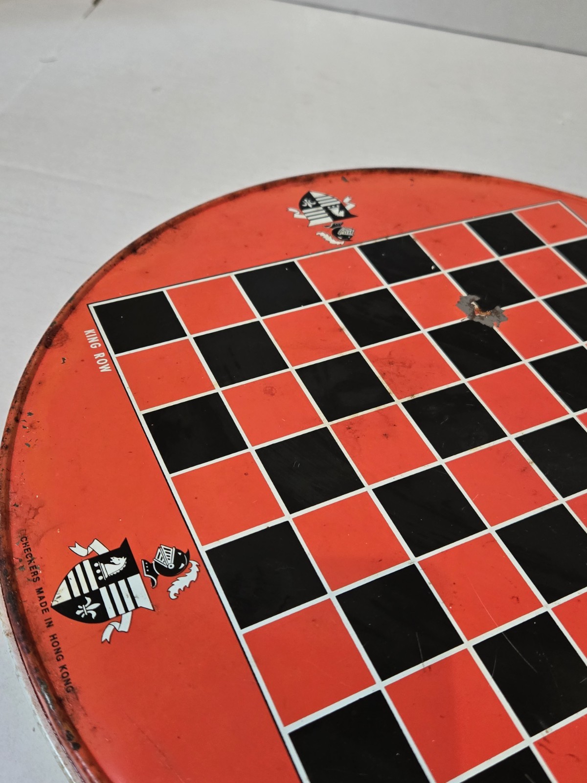 Vintage Ohio Art 2 In 1 Chinese and Regular Checkers Game 538 Metal BOARD ONLY