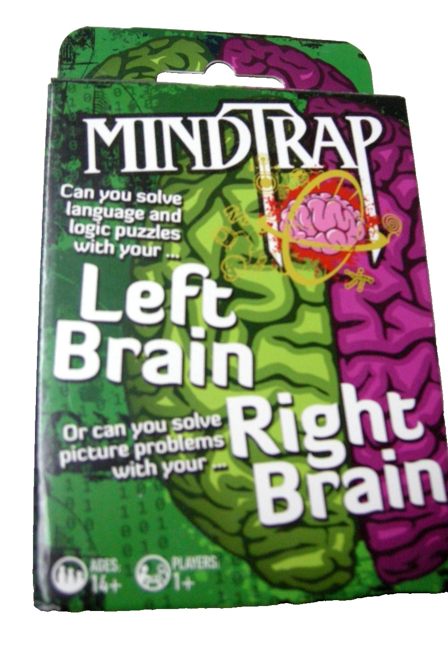 Mindtrap Left Bran, Right Brain Interactive By Outset Brian Challenge Card Game