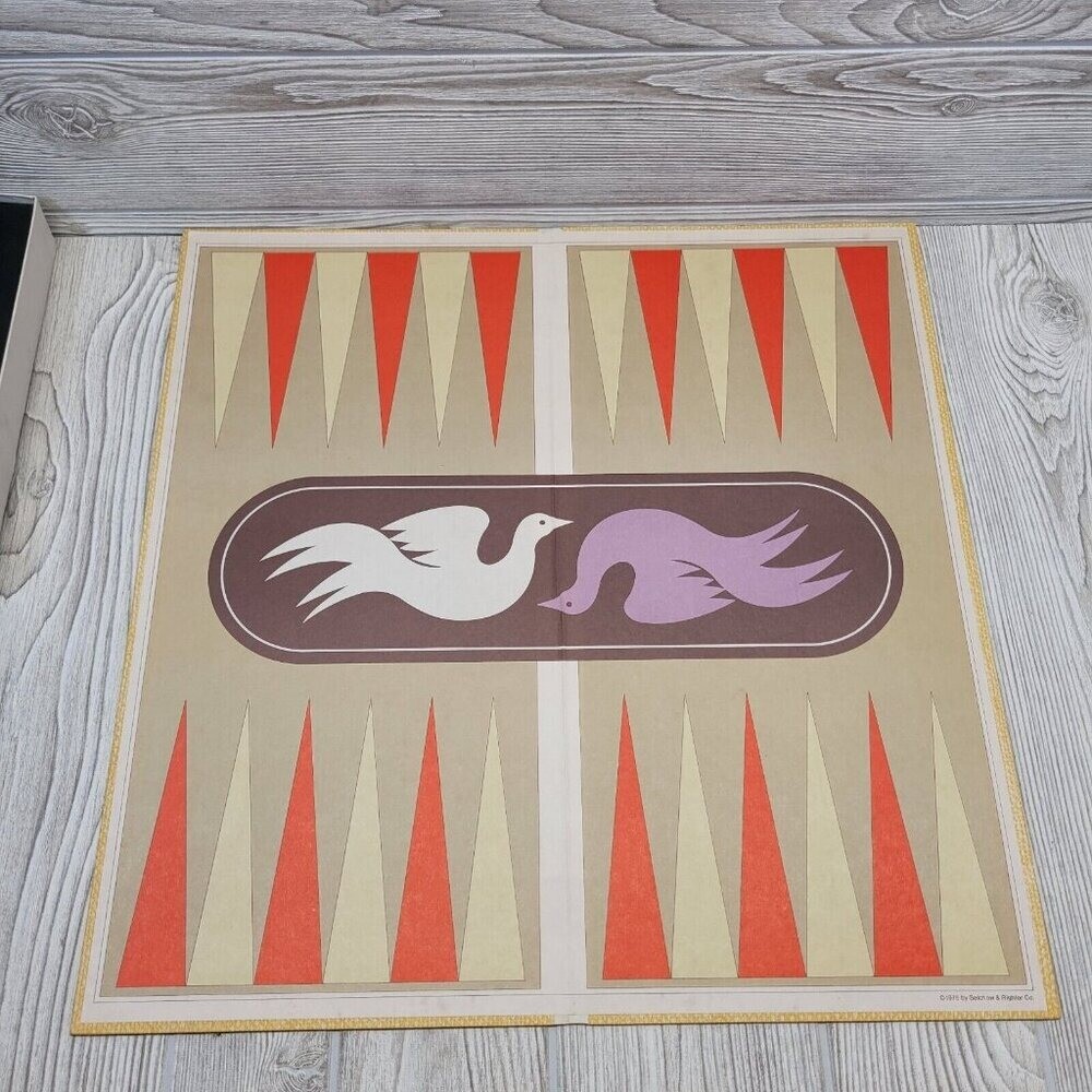 Backgammon Game Wood Pieces Game Night 1975 Selchow and Richter Vintage