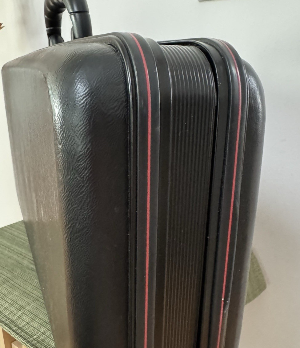 Vintage Mah Jong Jongg Black Hard Shell Carrying Case Foam Interior 20″×9″×5″