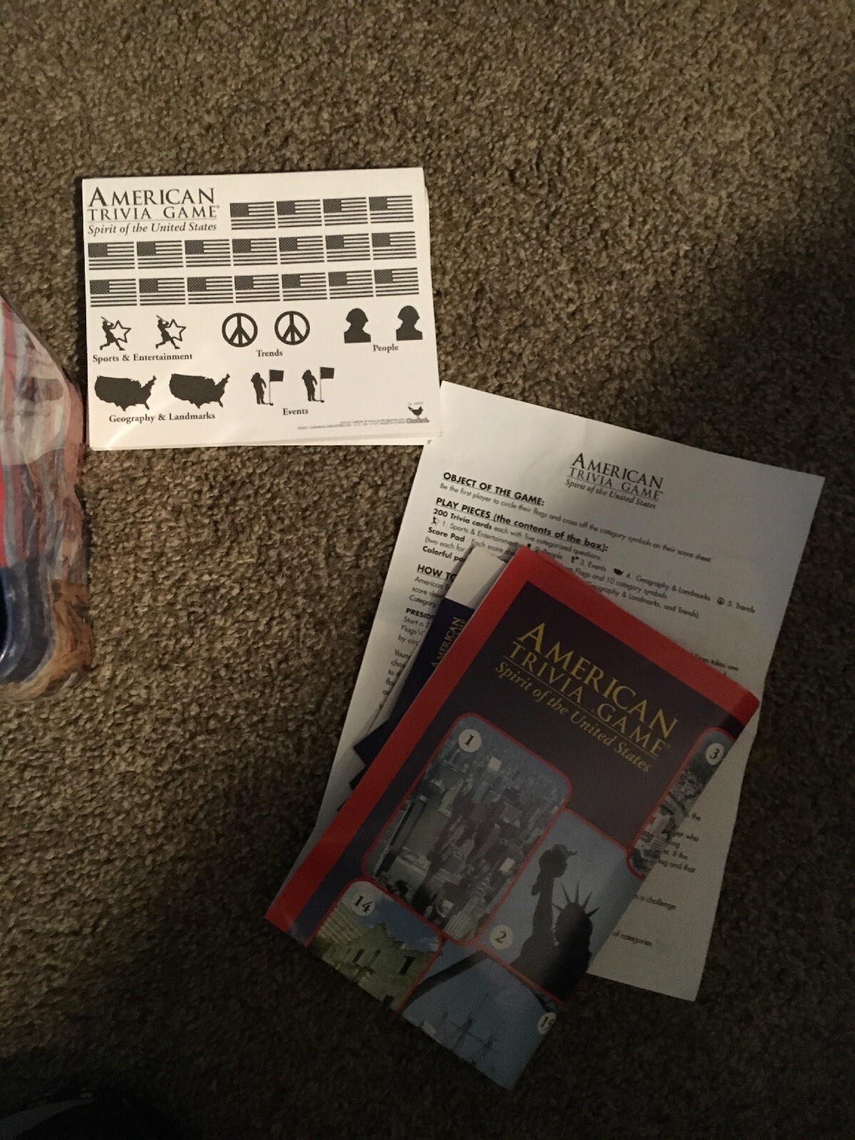 Cardinal American Trivia Game Spirit United States Metal Tin Educational Family