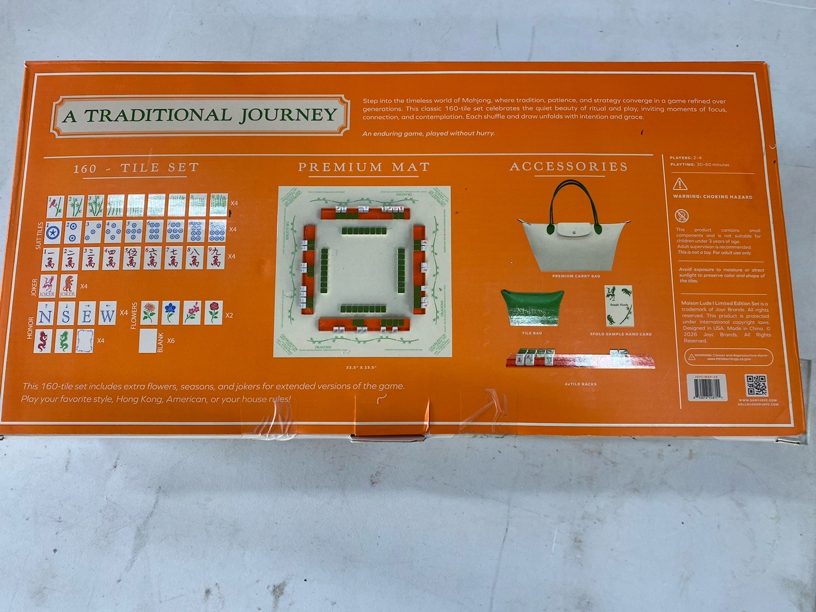 Maison Lude Mahjong Limited Edition 160 Tile Game Set With Mat & Bag