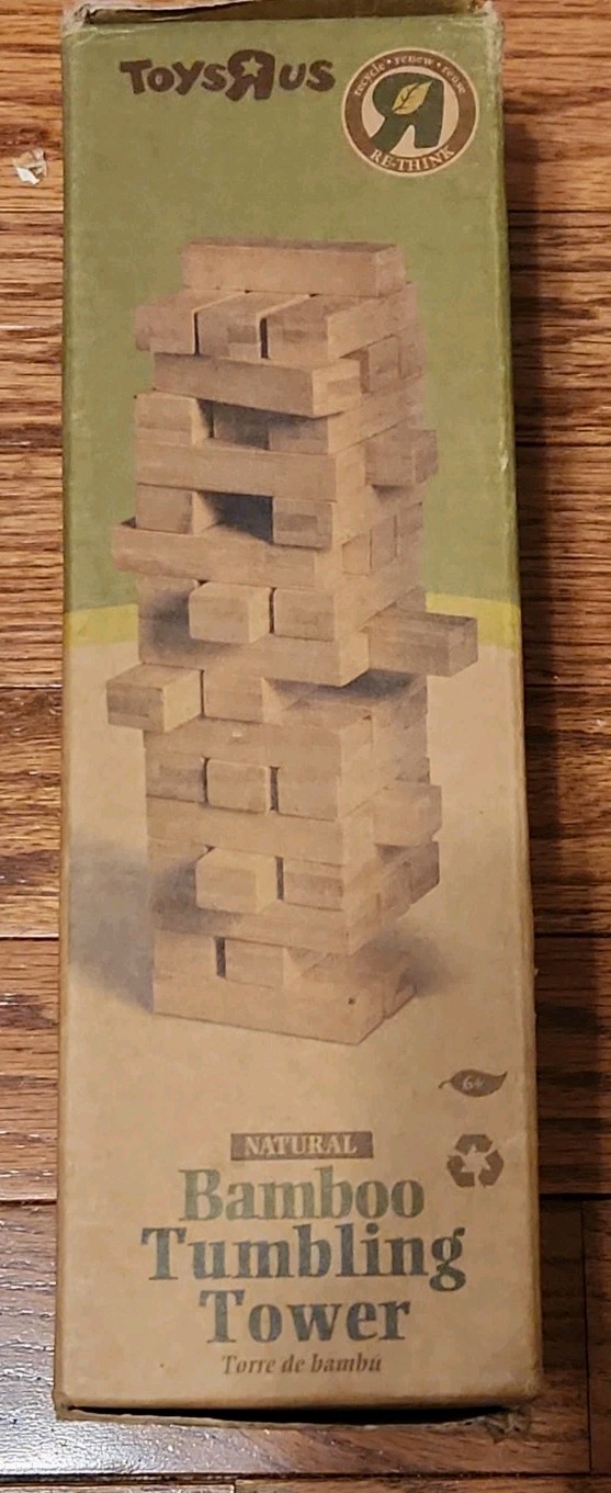 TOYS R US Natural Bamboo Tumbling Tower Recycle Renew Reuse (Jenga like)