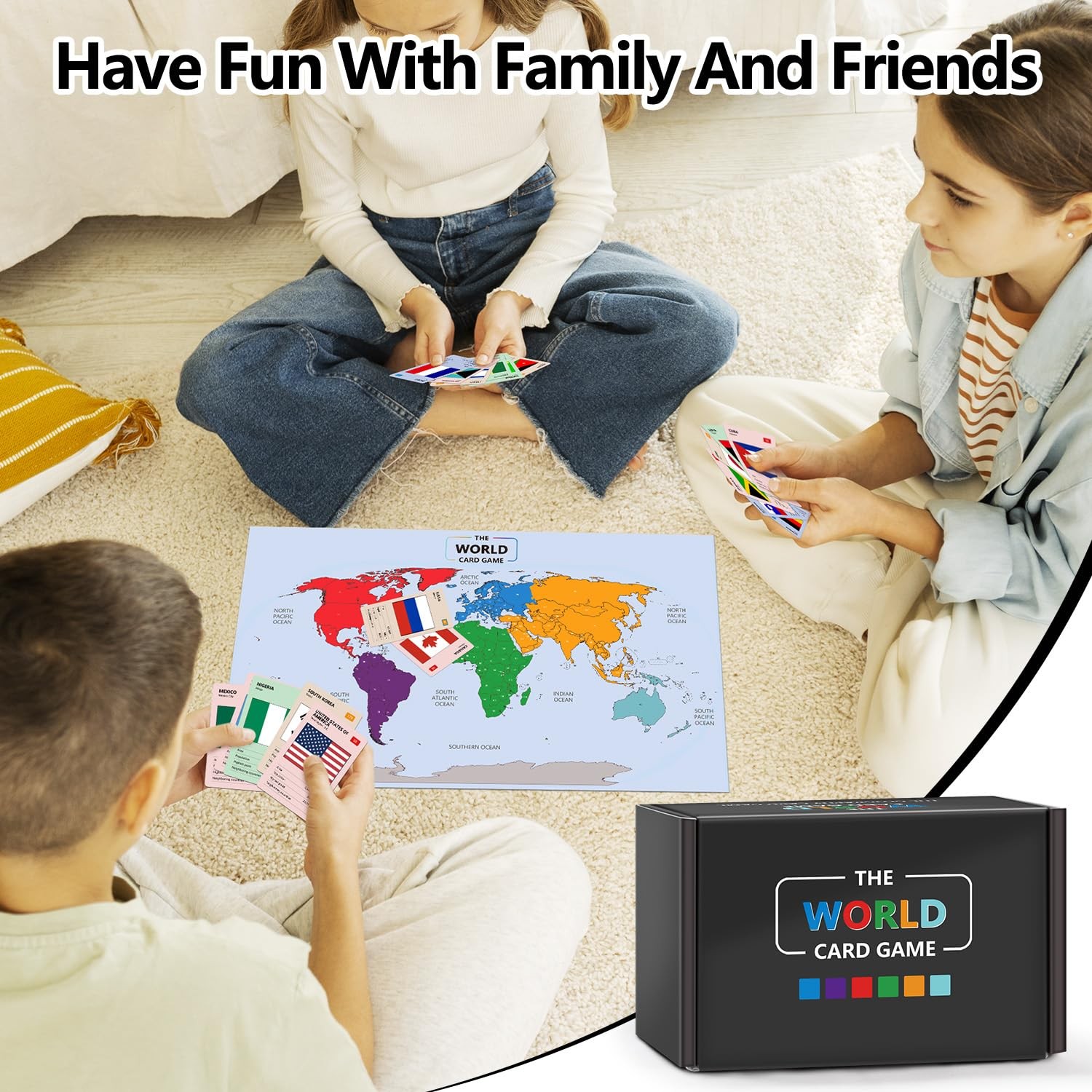 The World Card Game – World Flags Flashcards – Geography Board Game with Worl…