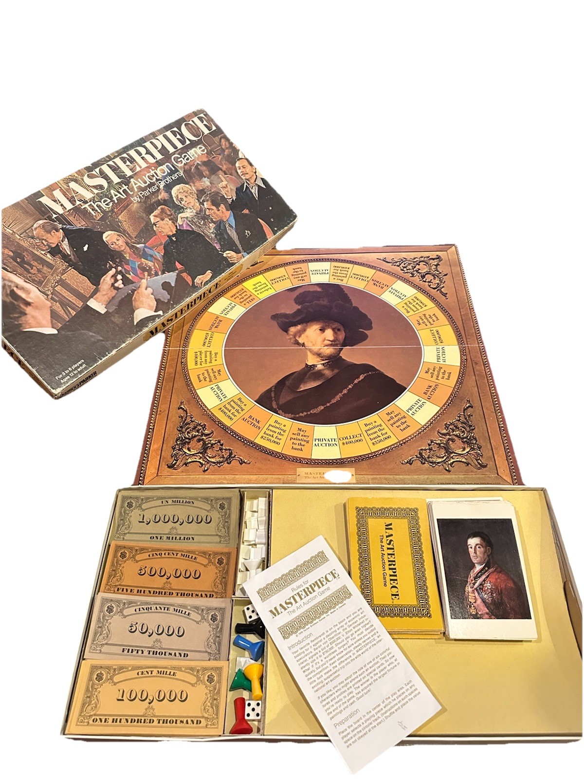 1972 Masterpiece Game Art Auction Game by Parker Brothers Complete