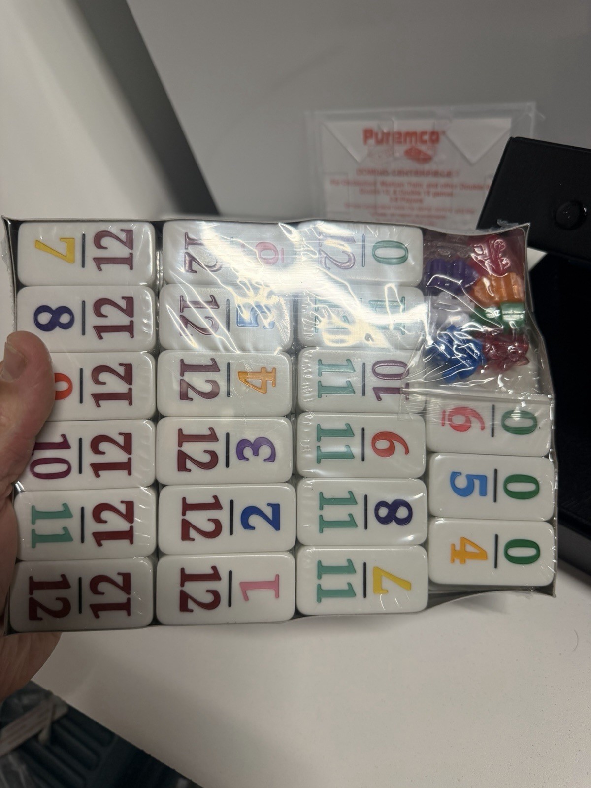 Puremco Number Dominoes Premium Double 12 Set Chicken Foot/Mexican Train New