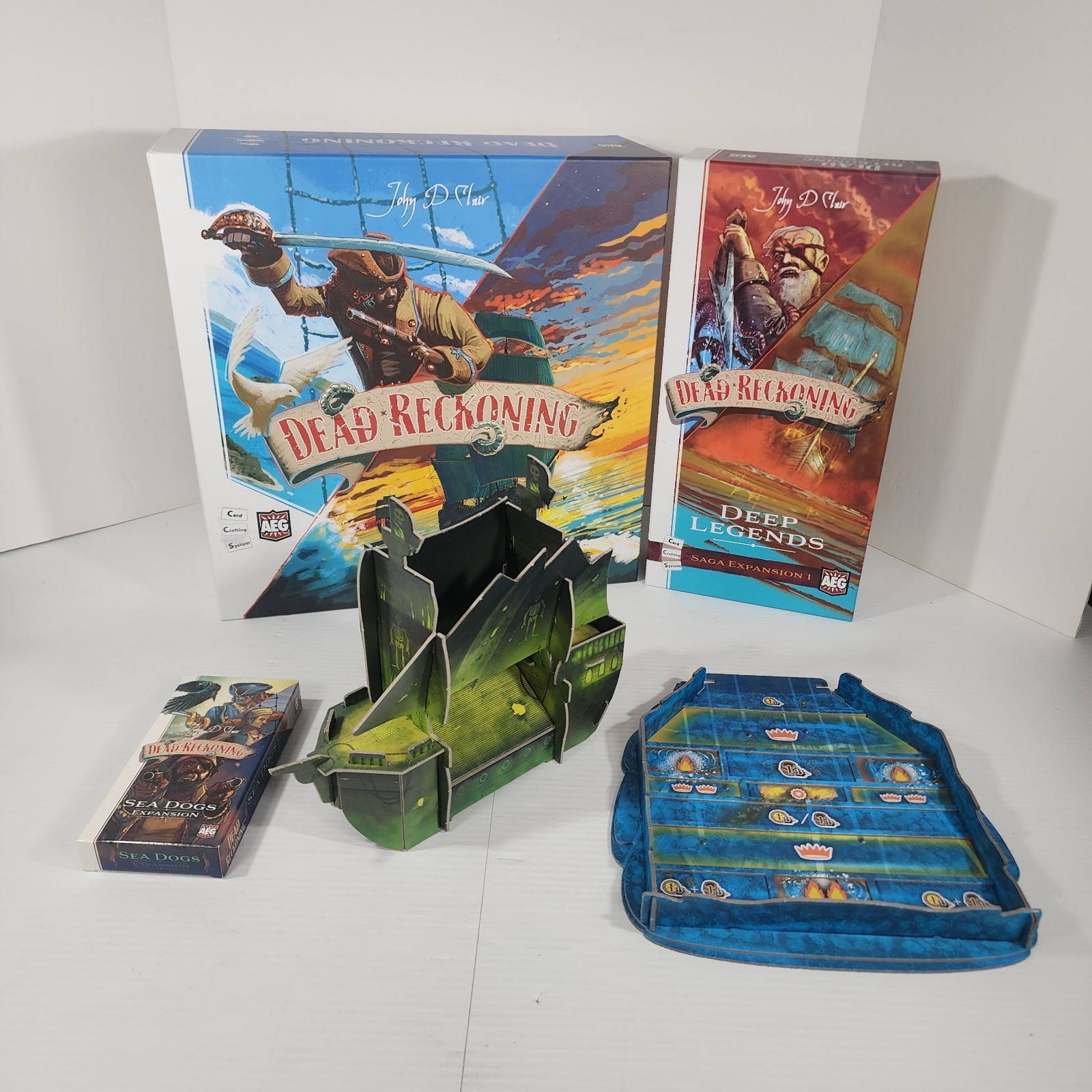 AEG Dead Reckoning Board Game Lot Base Game + Expansions 100% COMPLETE Legends