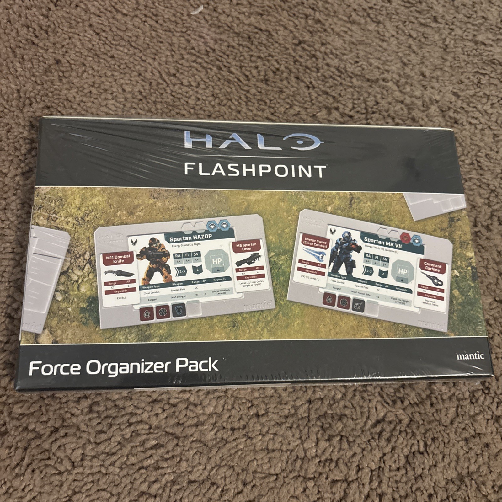 Halo Flashpoint Force Organizer Pack Mantic Games Spartan Cards Tokens Sealed