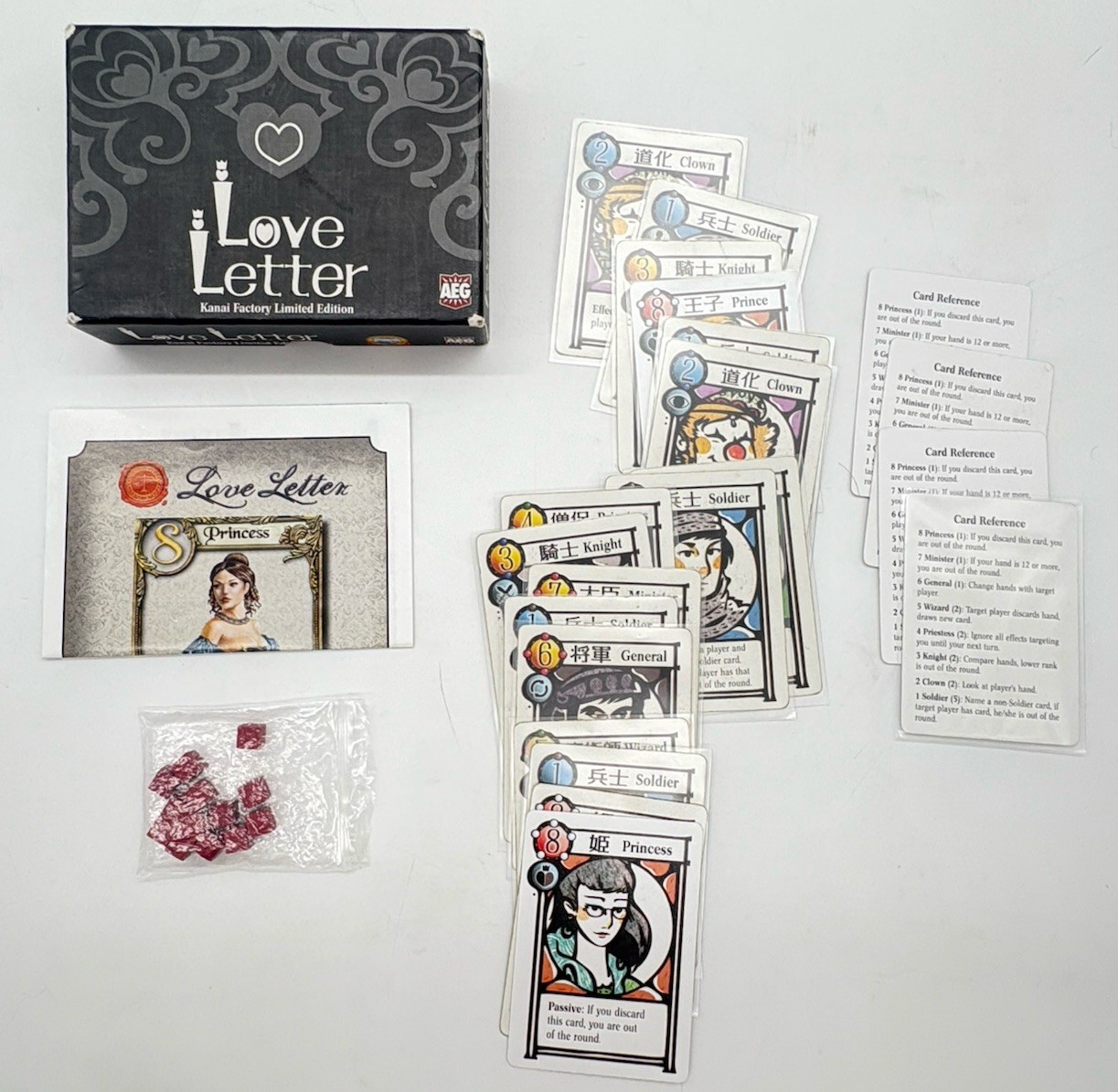 AEG – Love Letter Card Game Kanai Factory Limited Edition Complete used