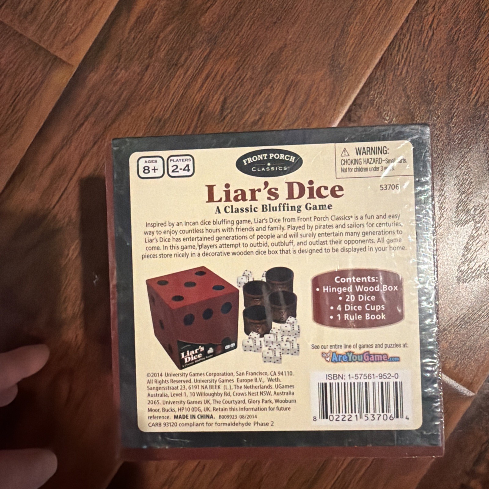 Liar’s Dice – A Classic Bluffing Game – Wood Box – Front Porch Classics 2014