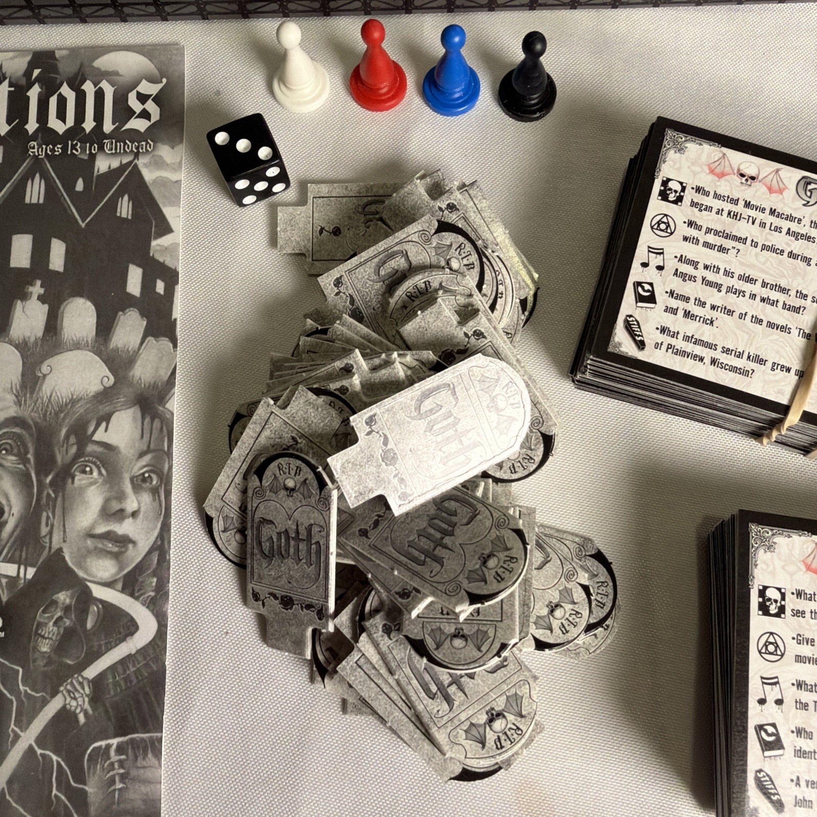 Goth The Game Of Horror Trivia Board Game EUC Complete!