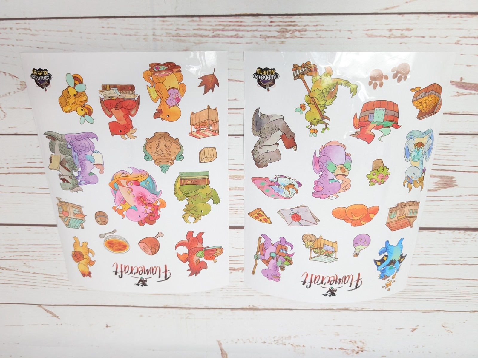 Flamecraft Board Game Sticker Sheets & Bookmarks New Kickstarter Promos Dragons