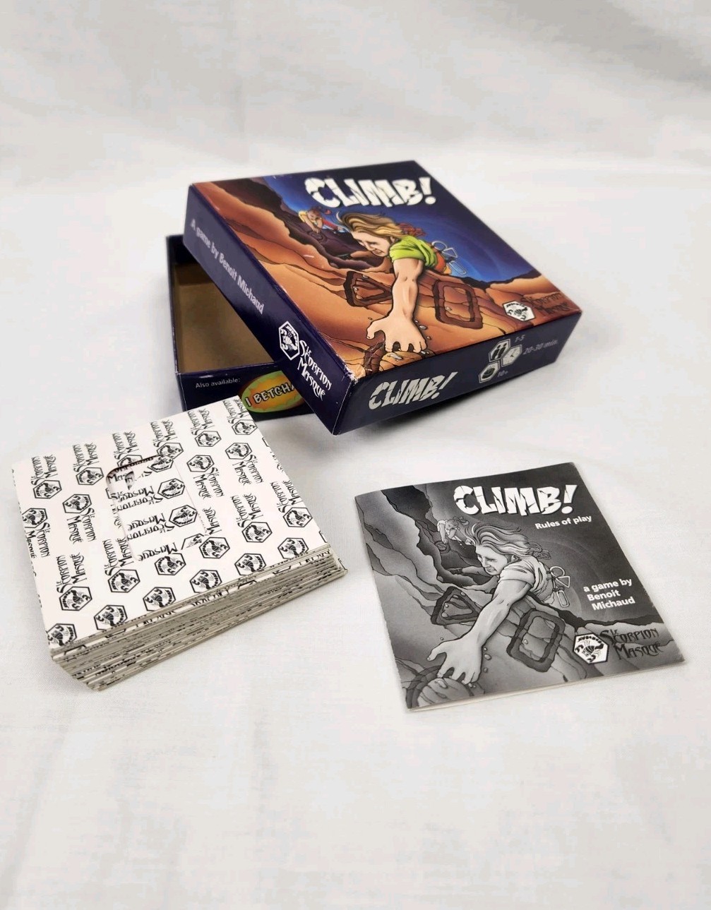 Climb! Dexterity Card Mountain Climbing Game Scorpion Masque 2008 Complete Rare