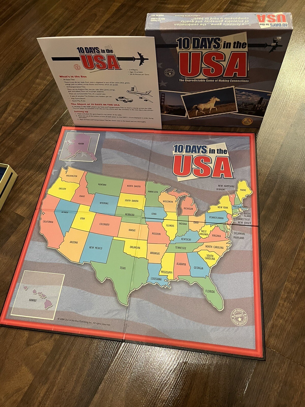 10 Days In the USA  Board Game Travel Geography Alan Moon Out of the Box 2004