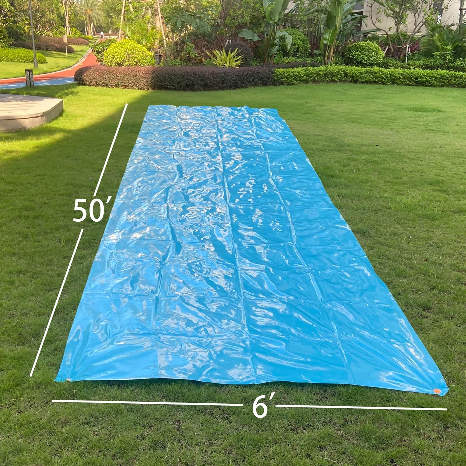 Slip and Slide 50ft x 6ft Heavy Duty 2 Bodyboards Gnimihz Thicker Lawn Water
