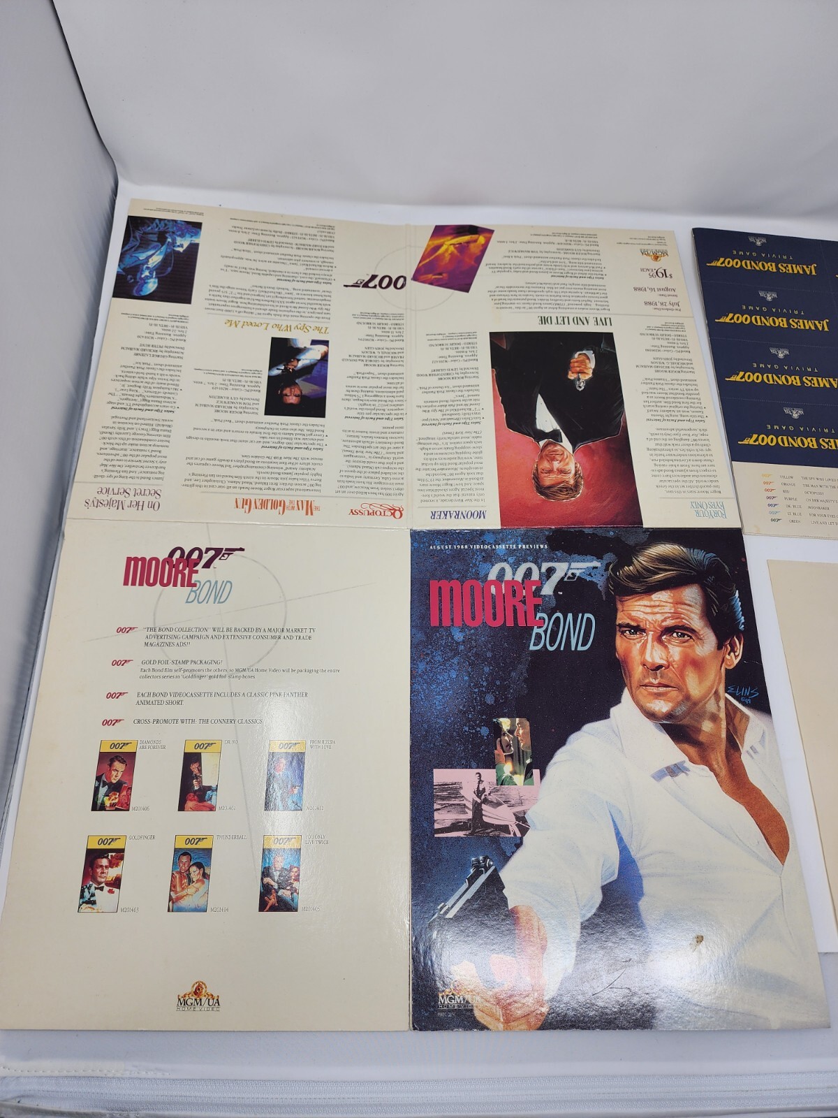 1988 JAMES BOND 007 Spy Movie MGM/UA HOME VIDEO Promo Trivia Board Game No Dice