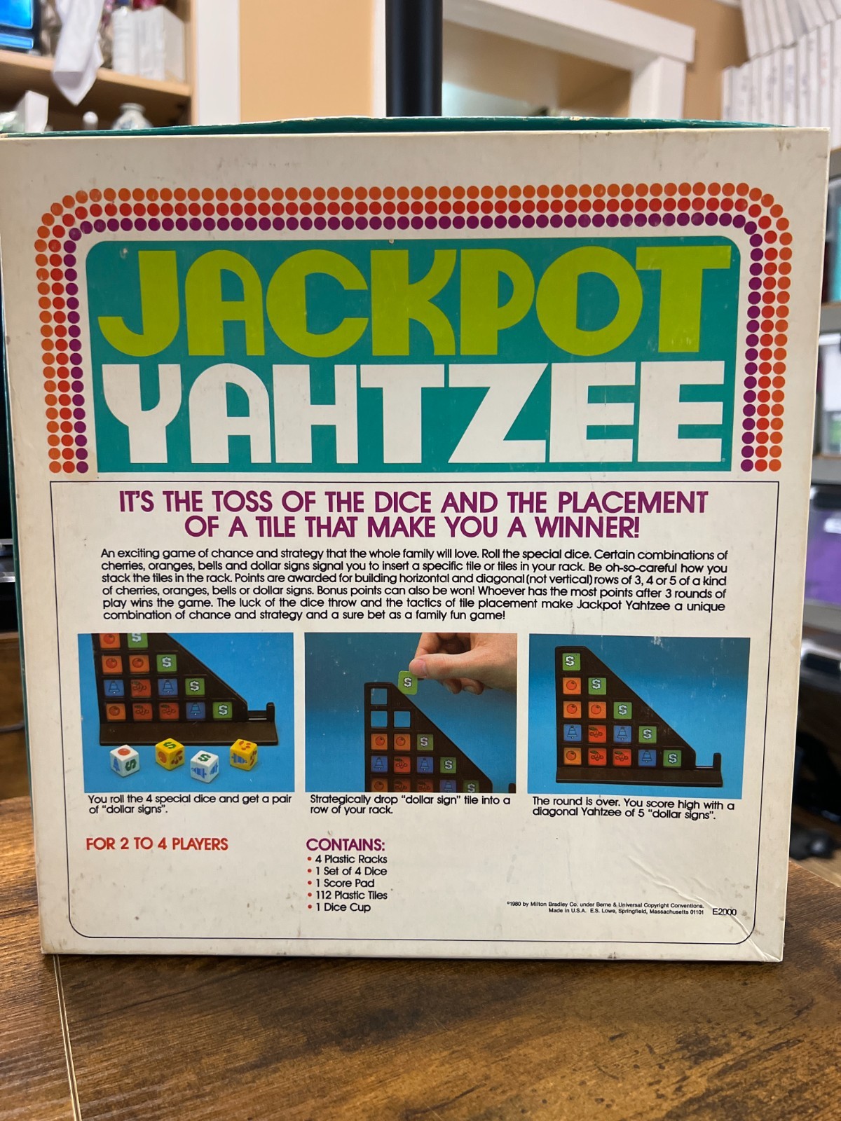 Vintage 1980 Jackpot Yahtzee Game by Milton Bradley, Dice Game Complete. VG Cond