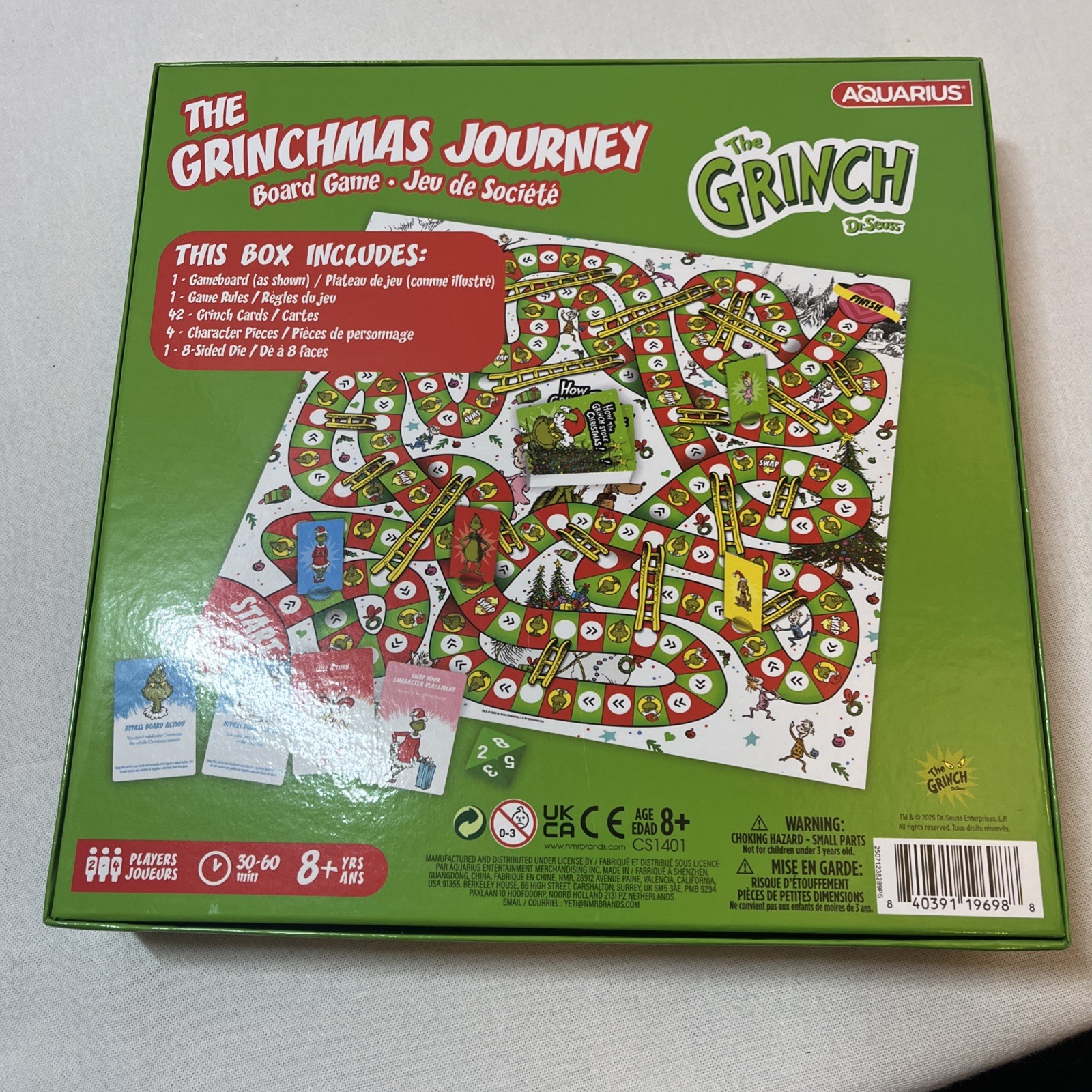 The Grinchmas Journey Board Game New in Box by Aquarius 8+ Years 2-4 Players