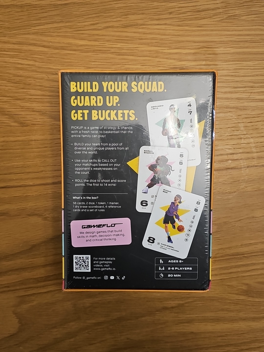 GAMEFLO PICKUP BASKETBALL CARD GAME. NEW/SEALED 2-6 PLAYERS AGES 8+ STRATEGY